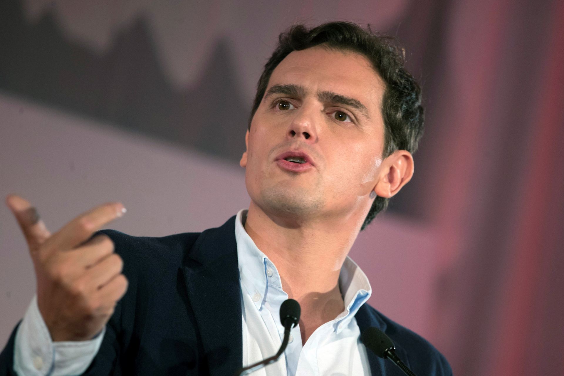 El presidente de Ciudadanos, Albert Rivera, durante su intervención en un acto del partido en Barcelona.