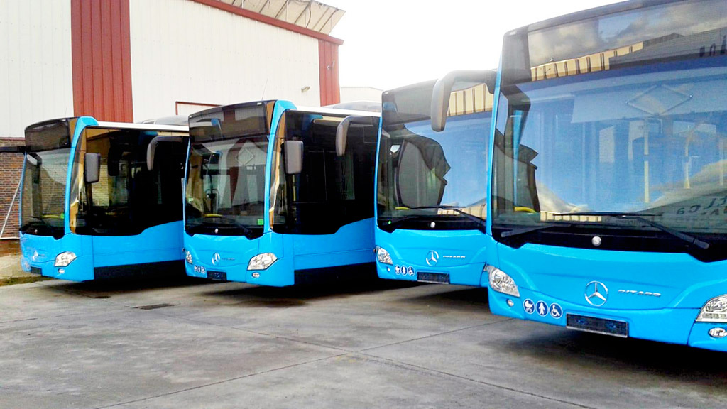 Los nuevos autobuses ya están en Segovia./EL ADELANTADO
