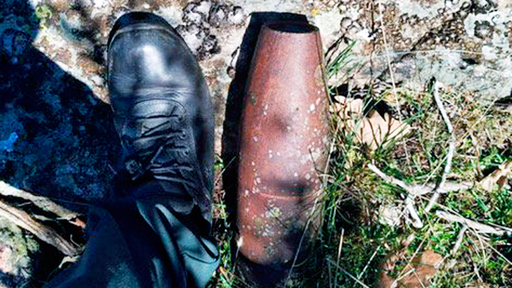 Uno de los proyectiles hallados./GUARDIA CIVIL