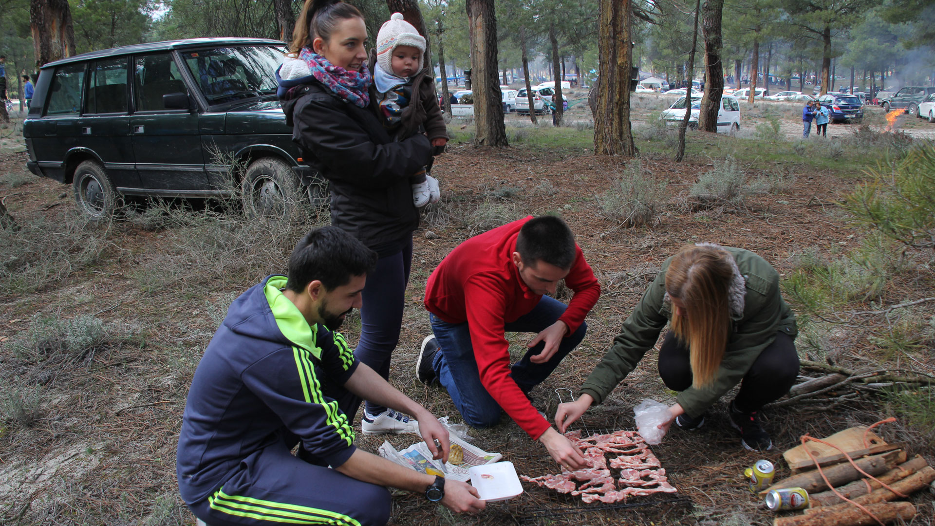Celebración de ls chuletas en años anteirores en los pinares cercanos a Cuéllar