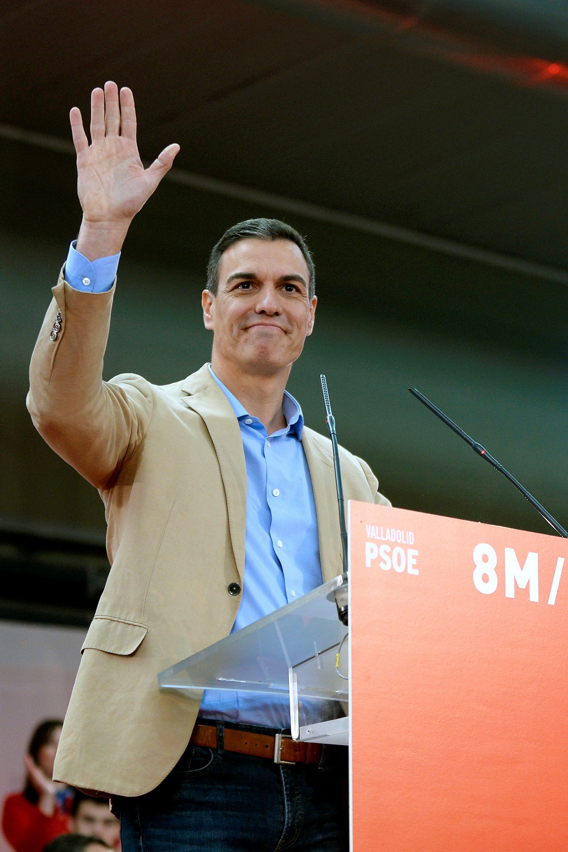 El presidente del Gobierno, Pedro Sánchez, en Valladolid. / Efe