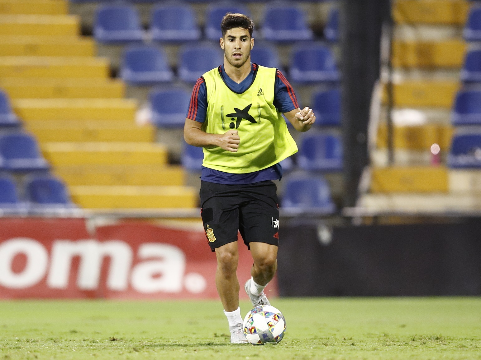 El jugador de la selección española, Marco Asensio, durante un entrenamiento con el combinado nacional.