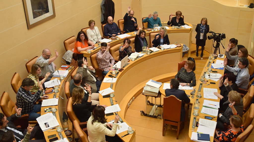 Los ediles, en una de las votaciones de los dictámenes del pleno celebrado ayer./ ROCIO PARDOS