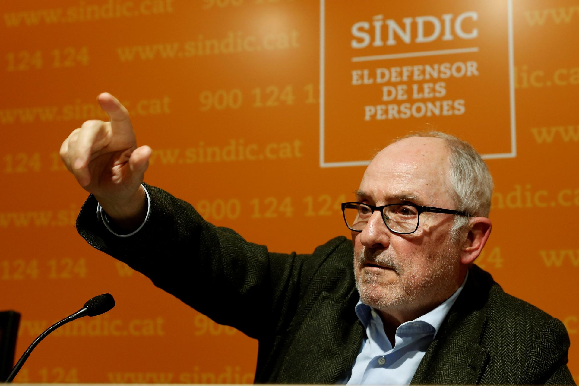 El Defensor del Pueblo catalán, Rafael Ribó, durante su intervención.