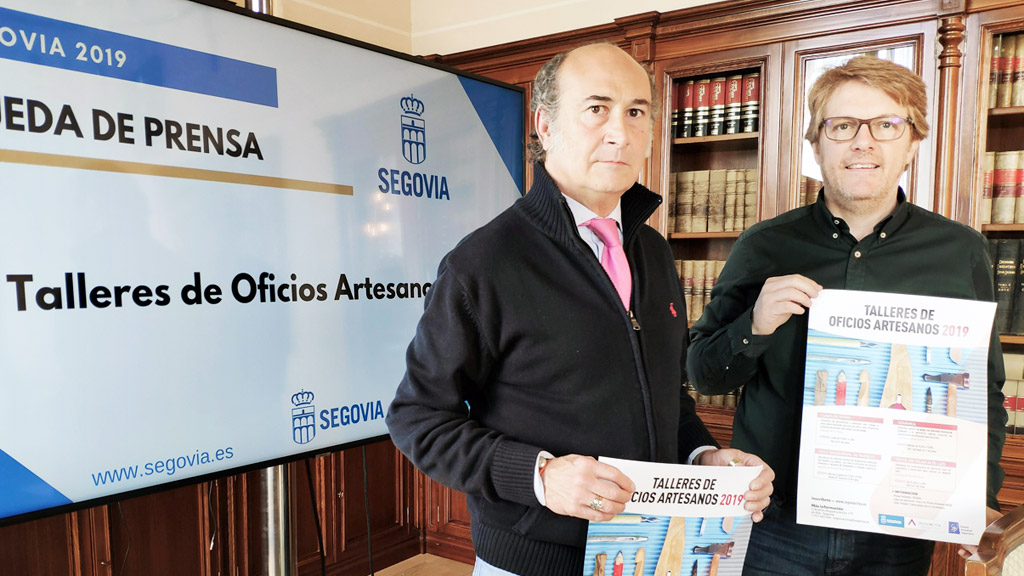 El presidente del Gremio Artesanal Segoviano, Jesús de la Cruz, y el concejal Jesús García Zamora. / El Adelantado