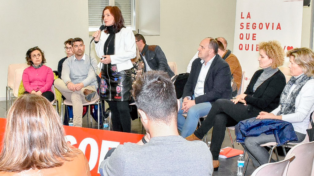 La secretaria federal de Educación del PSOE, María Luz Martínez Seijo, durante su acto en Segovia. / El Adelantado