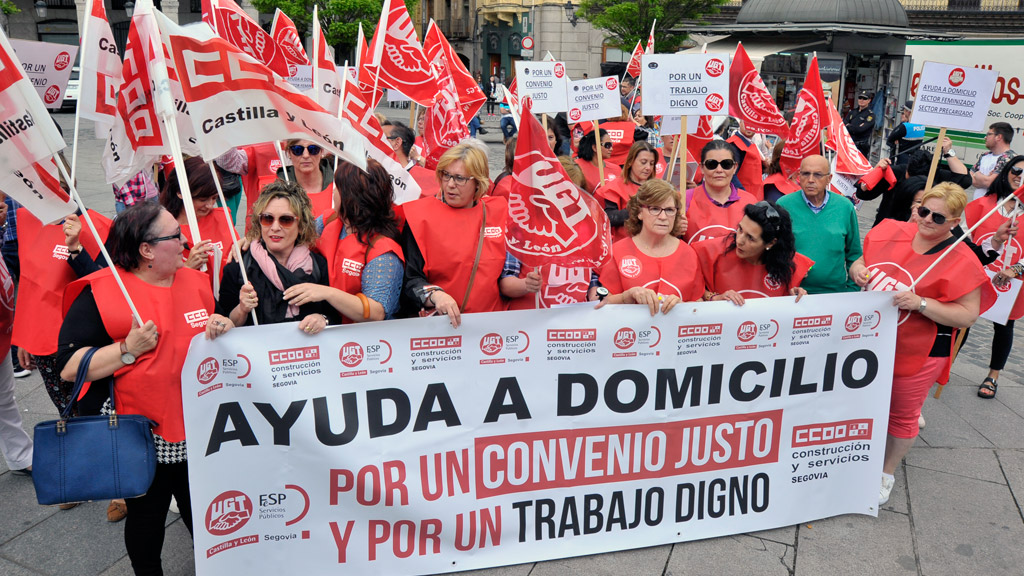 Concentración de trabajadoras del sector en Segovia en mayo de 2018. / Kamarero