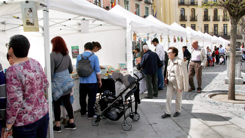 Los libreros segovianos volverán a sacar los libros a la calle mañana martes, día 23, con motivo del Día del Libro, con un descuento interesante. / Nerea Llorente