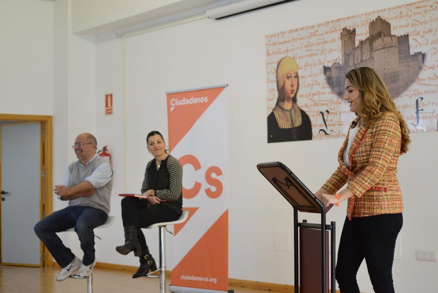 Momento de la presentación de la candidata de Cs a la alcaldía de Medina del Campo, Cristina Blanco.