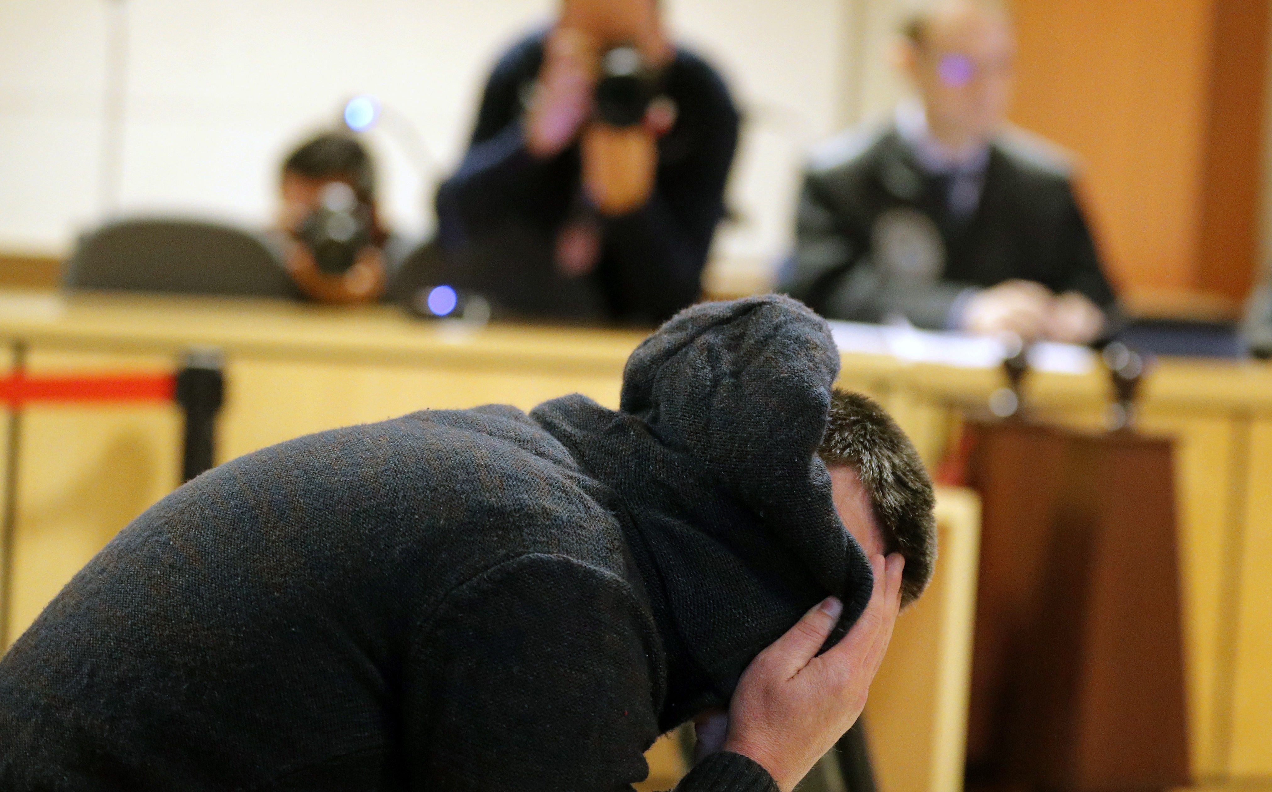 José Enrique Abuín Gey, alias el Chicle, durante la declaración ante el juez en Santiago de Compostela.