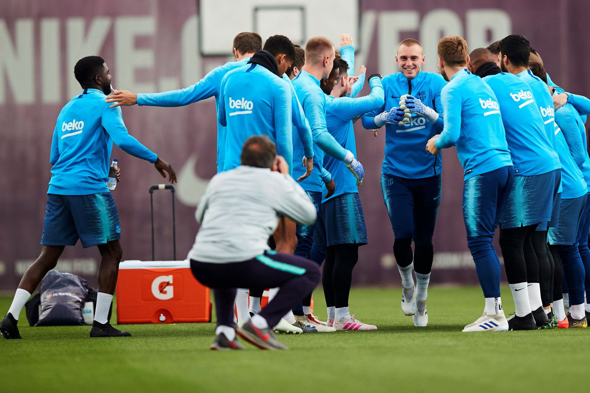 El guardameta neerlandés del FC Barcelona Jasper Cillessen, durante los entrenamientos en Barcelona.