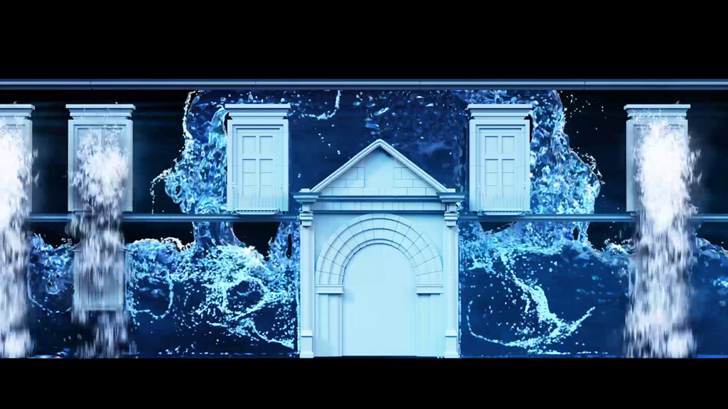 Simulación del video-mapping de los 100 años de Machado sobre la fachada del Palacio Episcopal de Segovia. / E. A.