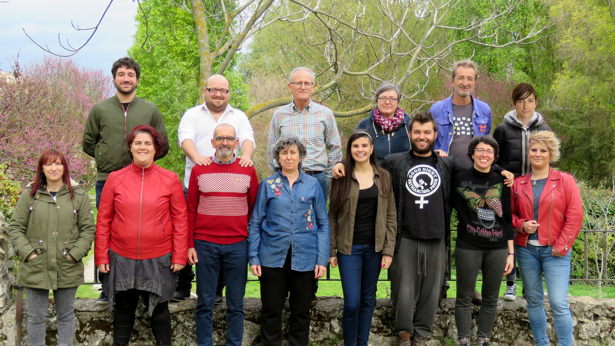 (superior, de izq. a dcha.) FErnando San Antonio, Jonatan Herguedas, Miguel Ángel Gómez, Nuria Aguado, Antonio de Benito, Gema del Barco.  (inferior) Olga Villahoz, Sara Poza (suplente), Miguel Ángel Pilar, Montserrat Sanz, Lucía Arranz, Borislav, Aleksandrov, Alma Casado  y Ana Merino.