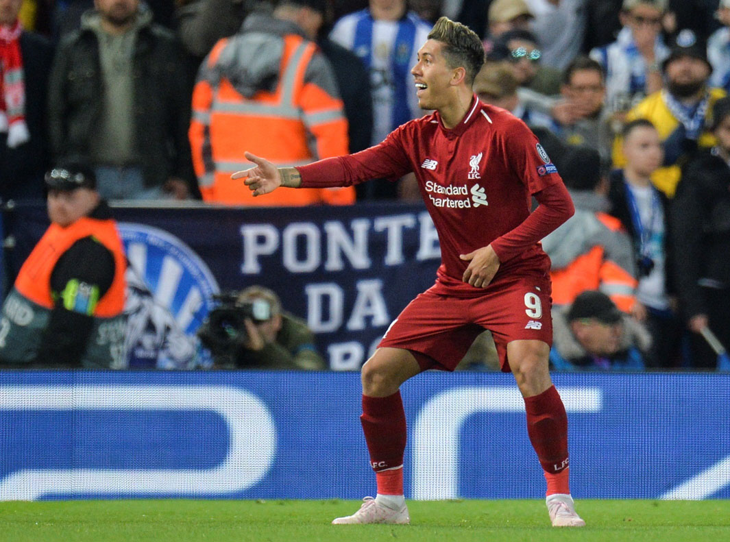 Oporto-Liverpool: trámite o milagro 1 Firmino celebra su gol en la ida.