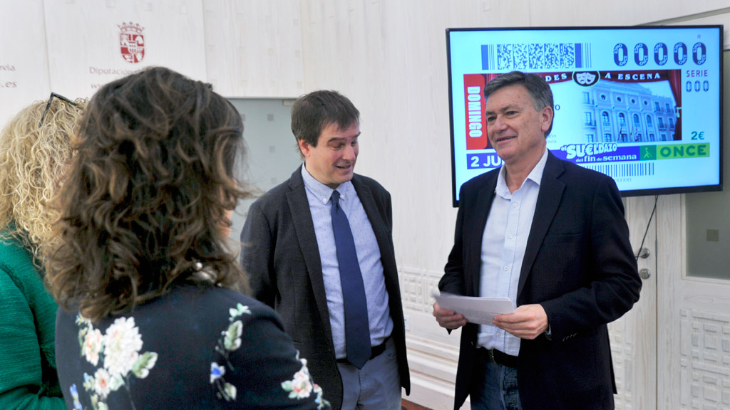 El presidente de la Diputación y el delegado de la ONCE, antes de la rueda de prensa. / kamarero