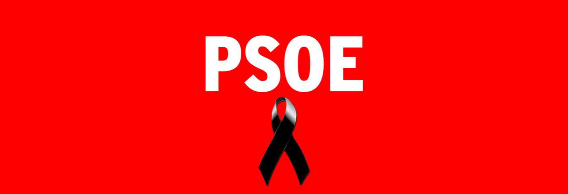 La web del PSOE, con un crespón negro junto a la foto del expolítico.