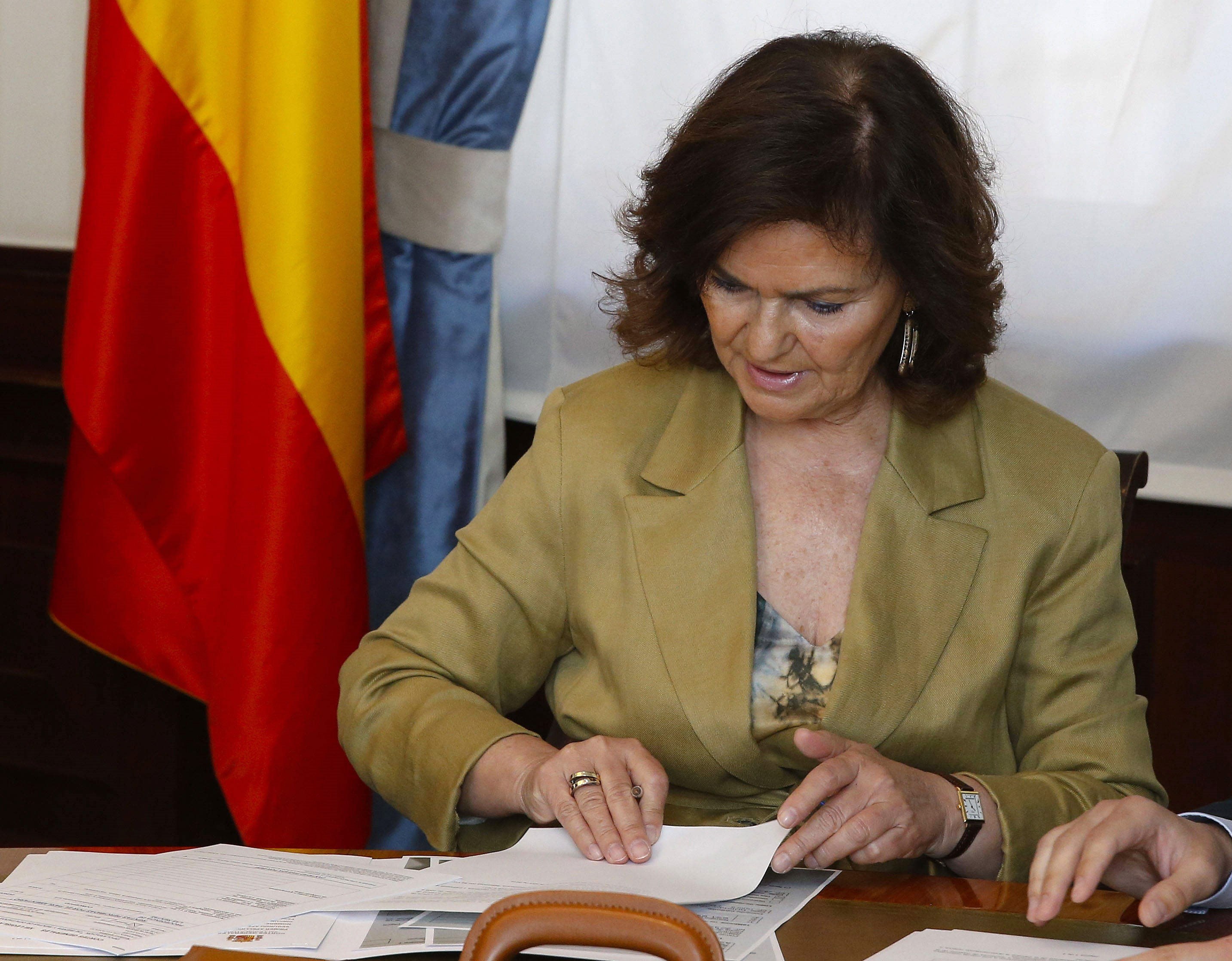 La vicepresidenta del Gobierno en funciones, Carmen Calvo.