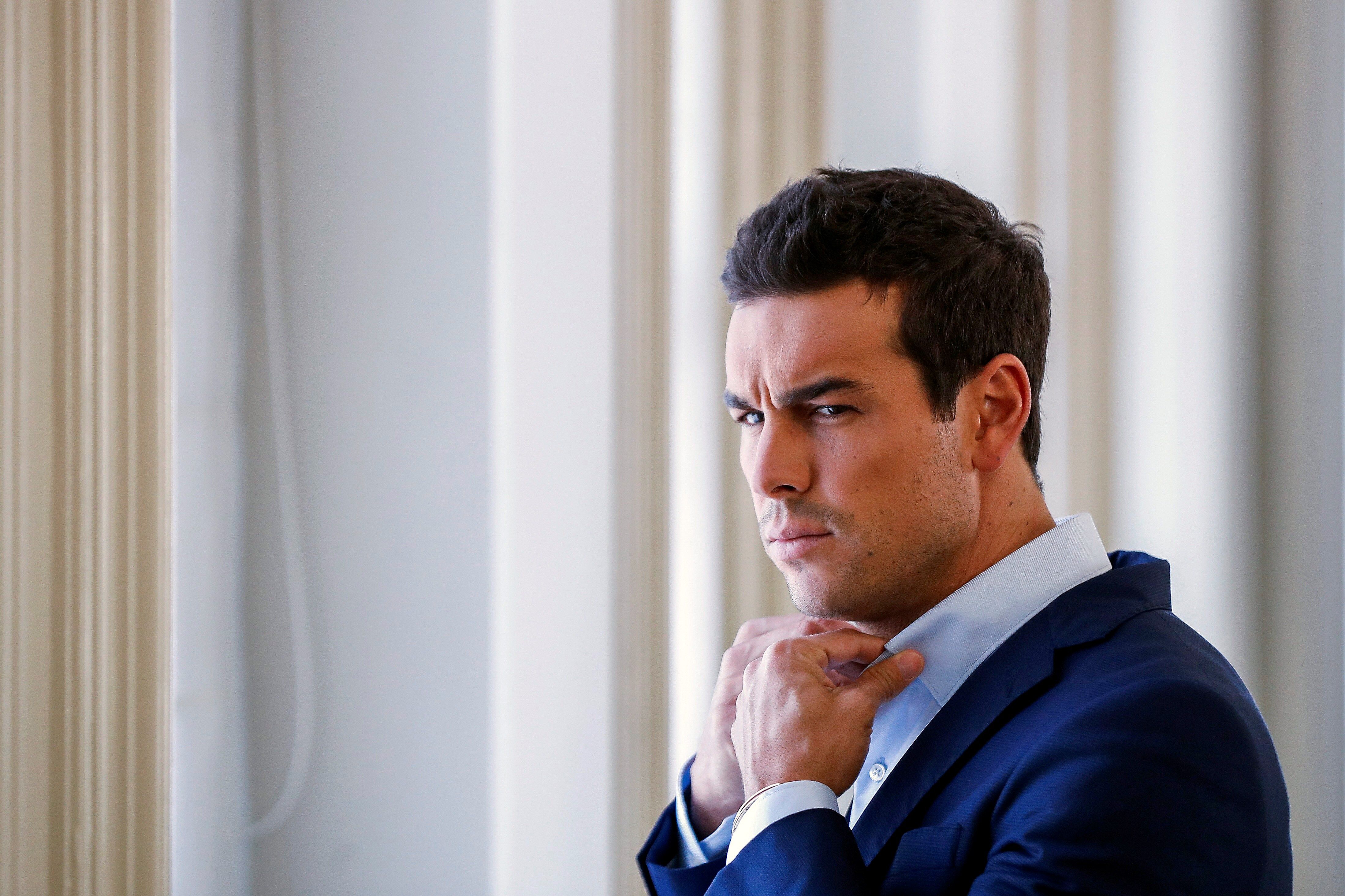 El actor madrileño Mario Casas posa ante los medios durante su última entrevista.