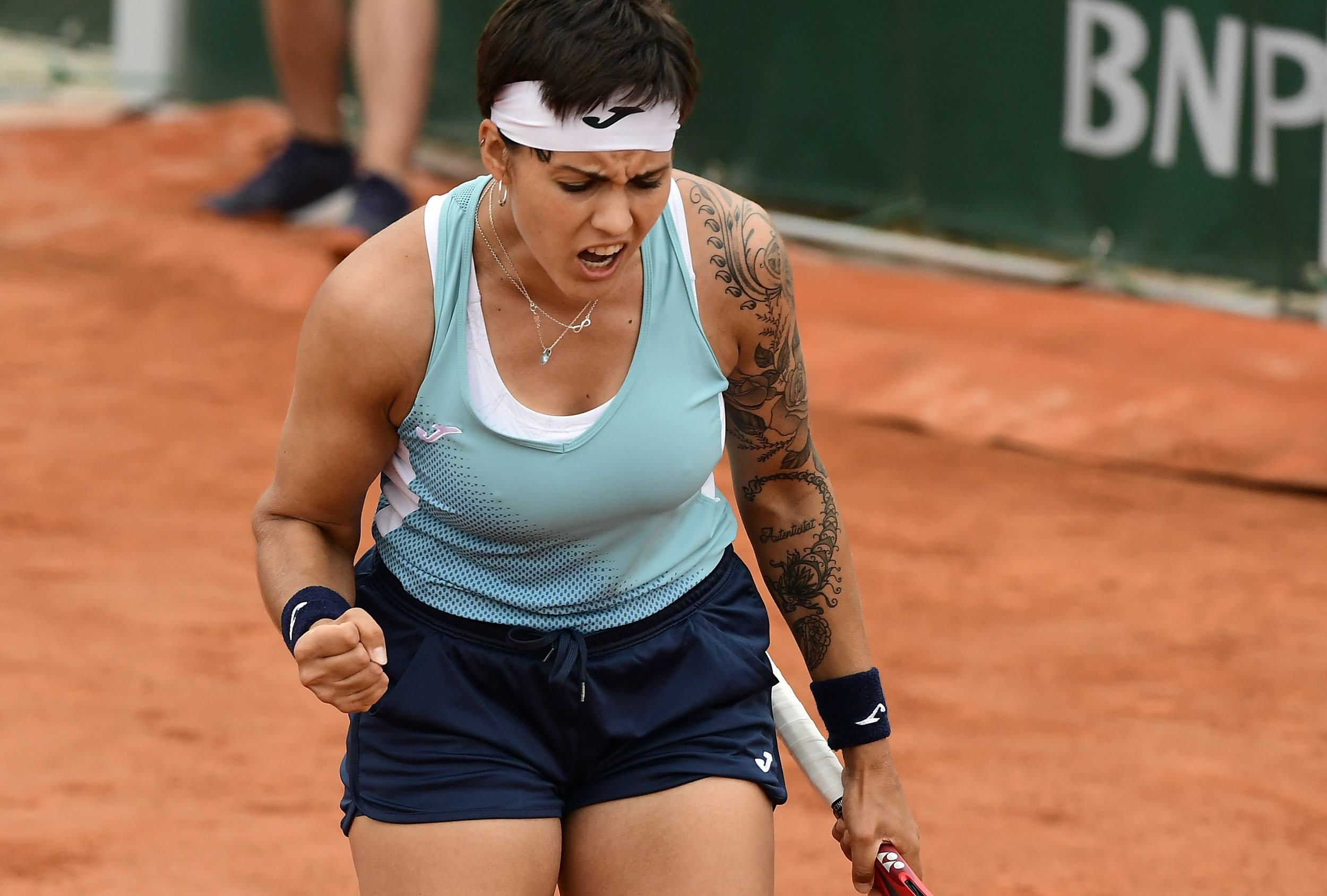 Aliona Bolsova celebra un punto. / EFE