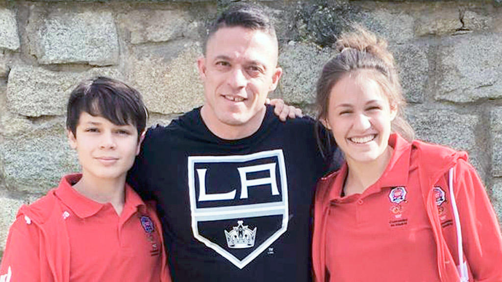 Quinto puesto para Aleksia Emiliyanova en el Nacional de judo 1 Héctor Pérez y Aleksia Emiliyanova, con su entrenador Jesús Pérez. / E.A.