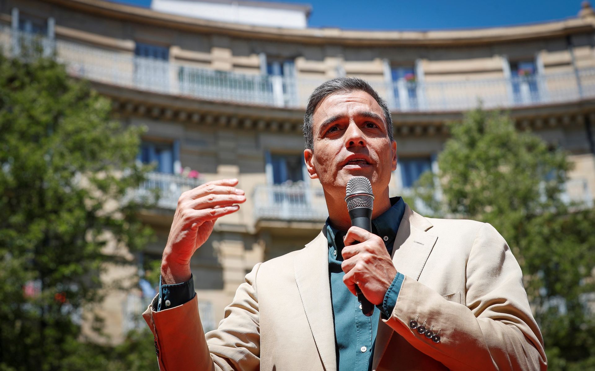 El presidente del Gobierno en funciones, Pedro Sánchez, en San Sebastián.
