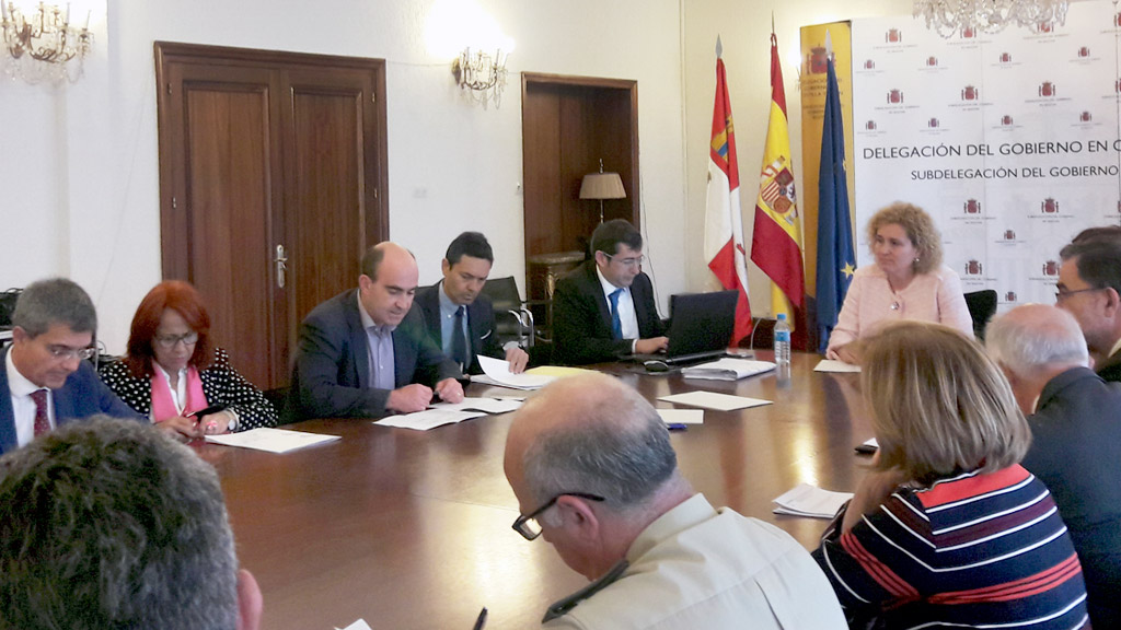 La Comisión de Asistencia a la Subdelegada del Gobierno durante la reunión celebrada esta mañana. / E. A.