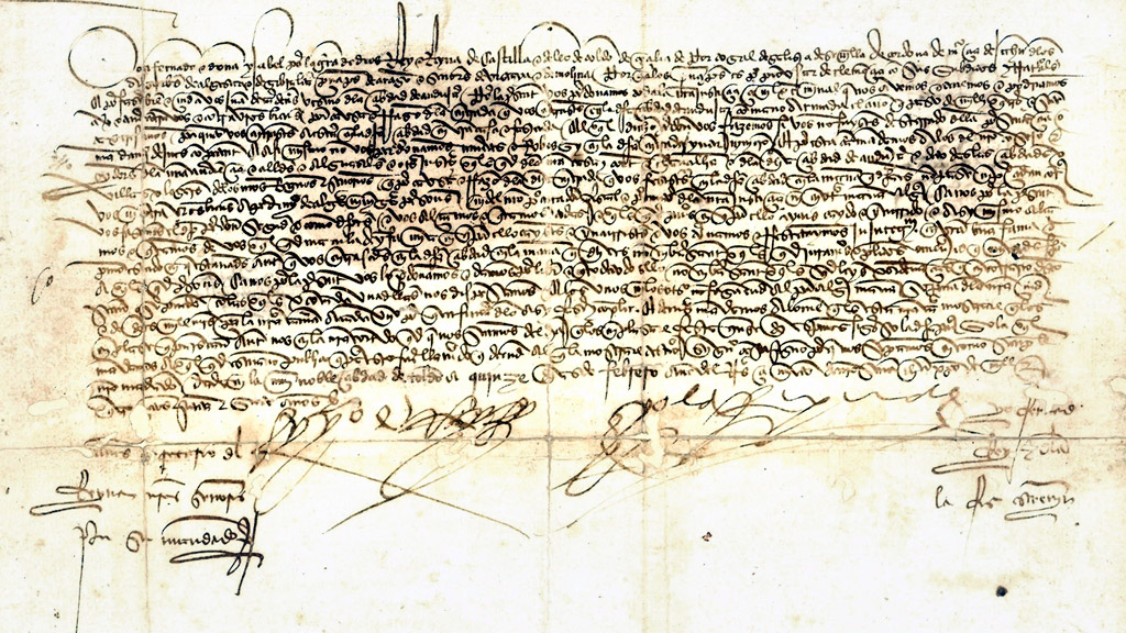 Un fragmento del documento más antiguo del Ministerio de Defensa que atesora el Archivo General Militar del Alcázar de Segovia. / Europa Press