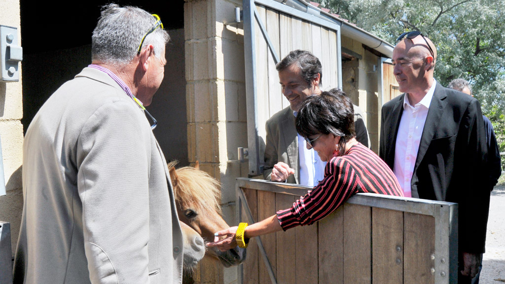 Autoridades asistentes a la presentación de la VIII Semana de Turismo Activo de Castilla y León en Hípica Eresma. / kamarero