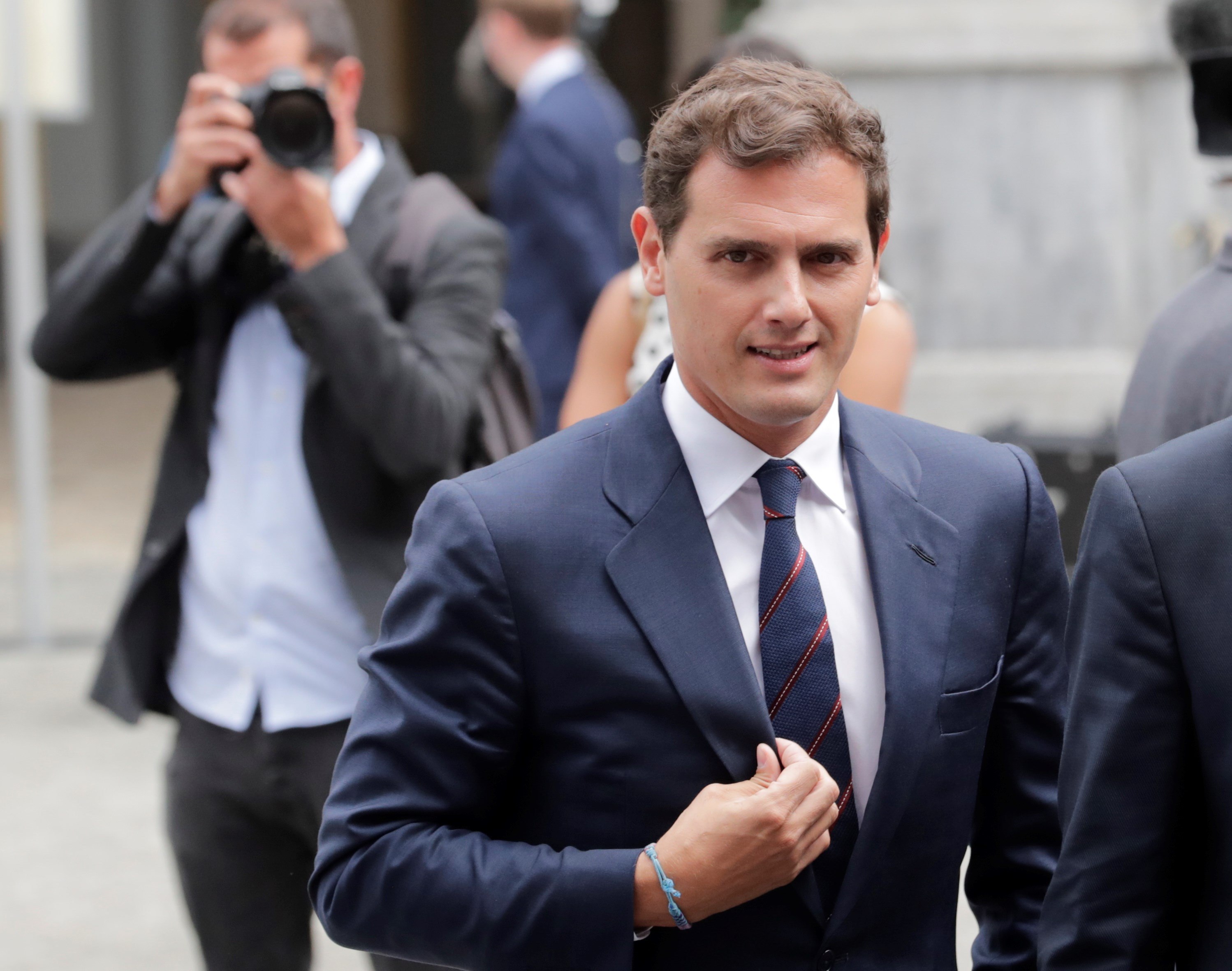 El líder de Ciudadanos, Albert Rivera, a su llegada a la reunión de líderes del grupo parlamentario “Renovar Europa”. / EFE