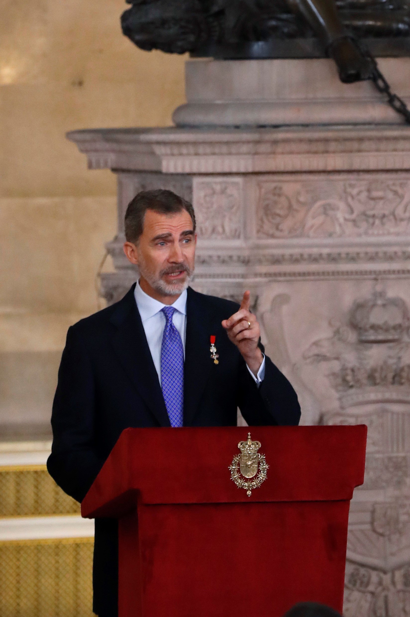 El rey Felipe VI, durante su intervención en el acto del aniversario. / efe