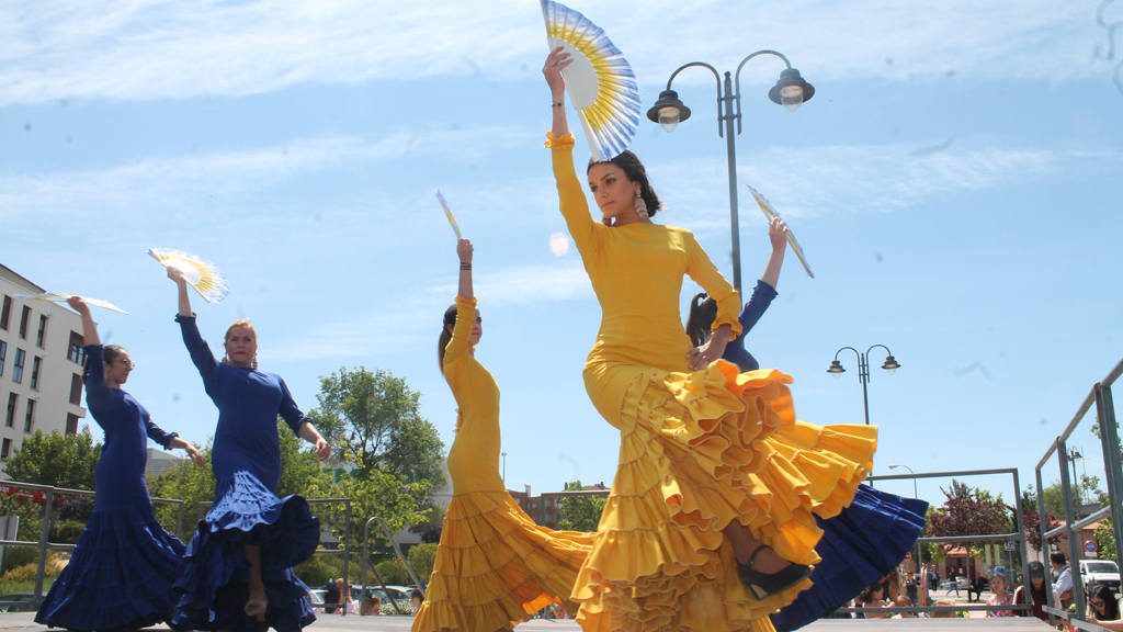 Exhibición de sevillanas por uno de los grupos de la Asociación de Vecinos ‘San Mateo’. / Nerea Llorente