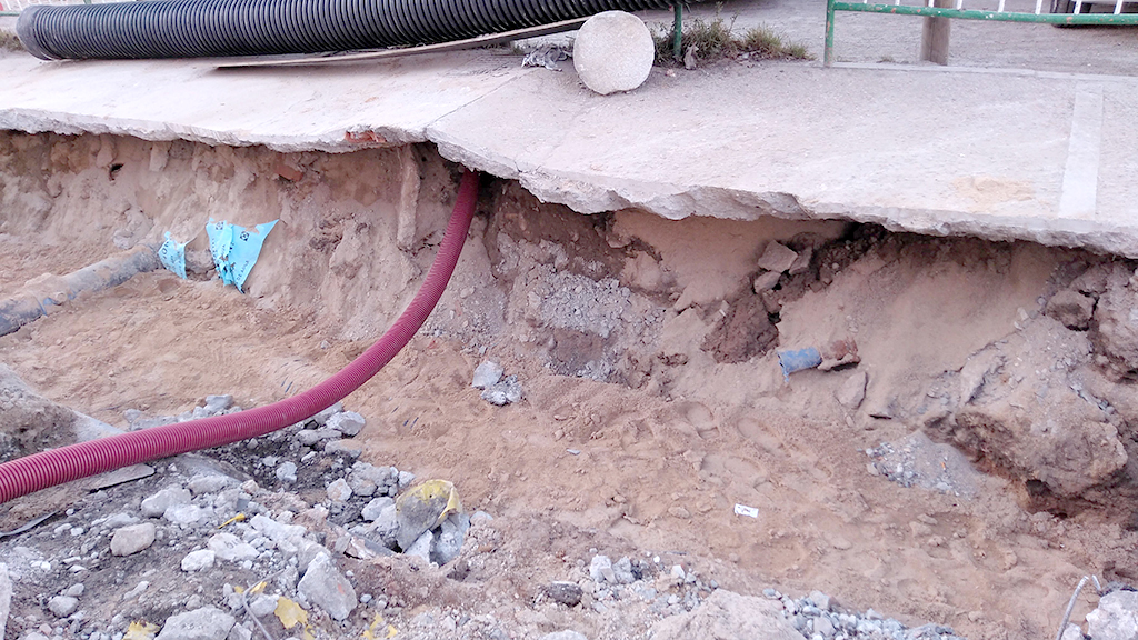 Imagen de las oquedades descubiertas en el transcurso de los trabajos. / El Adelantado