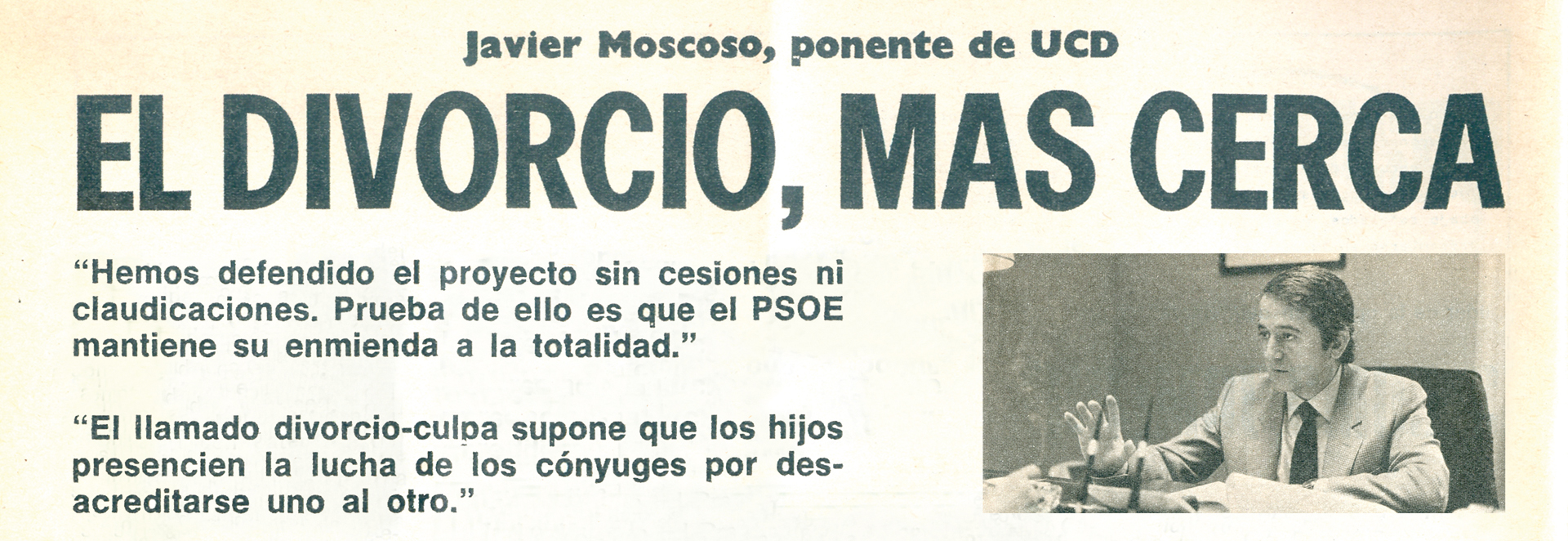 La prensa de la época reflejaba las polémicas sobre el divorcio. / REVISTA BLANCO Y NEGRO, NOVIEMBRE DE 1980.
