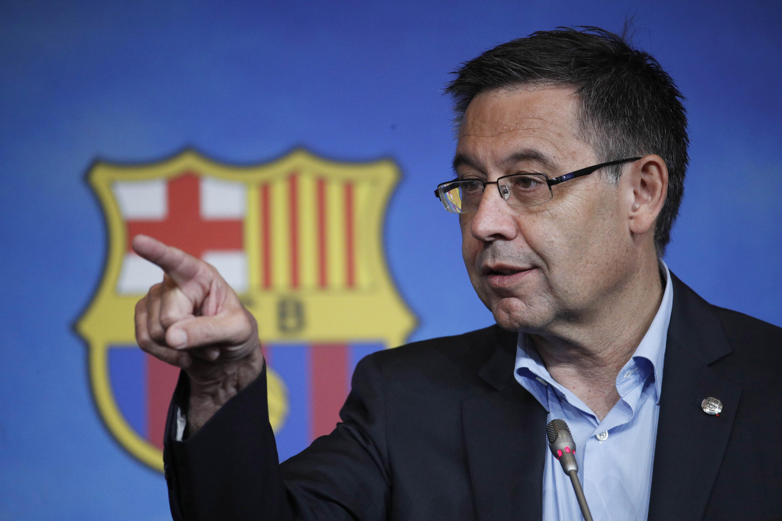 El presidente del FC Barcelona, Josep María Bartomeu, desveló una reunión con el Atlético por Griezmann. / EFE
