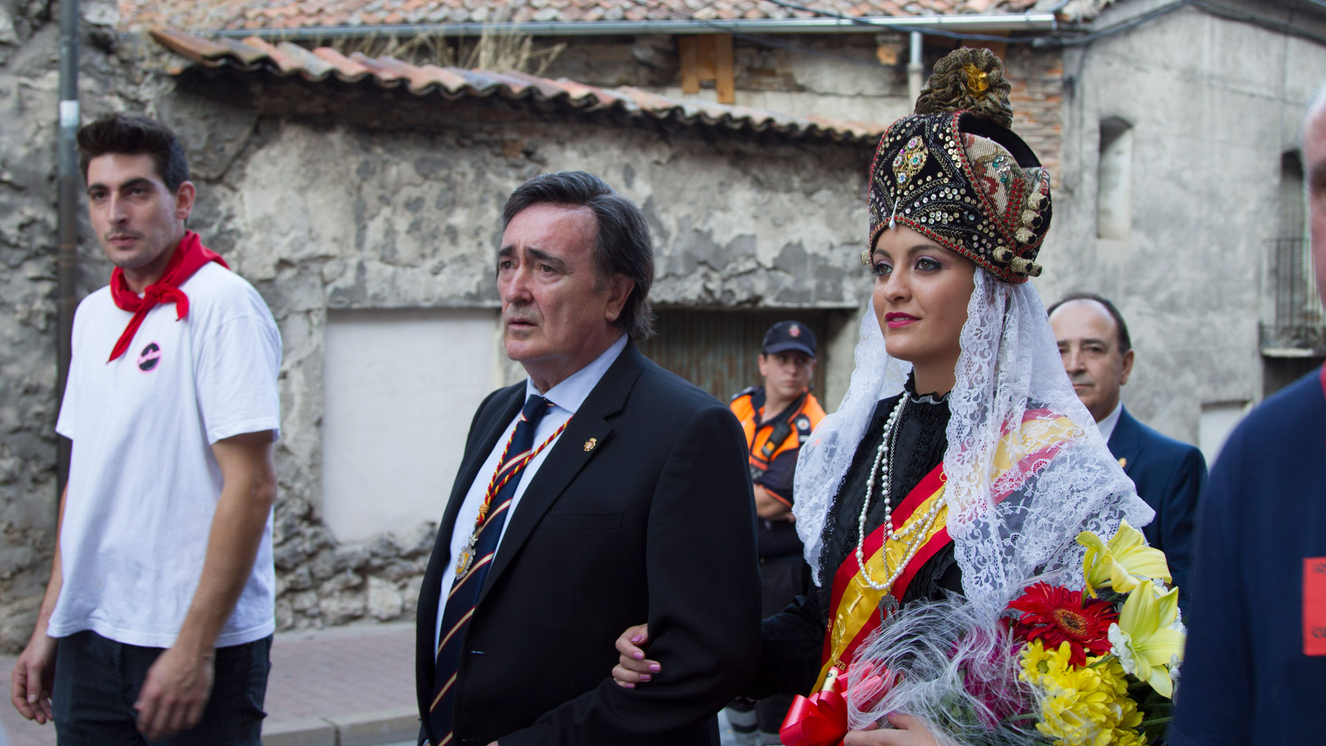 Corregidora de 2018 acompañada del entonces alcalde, Jesús García./ c. n