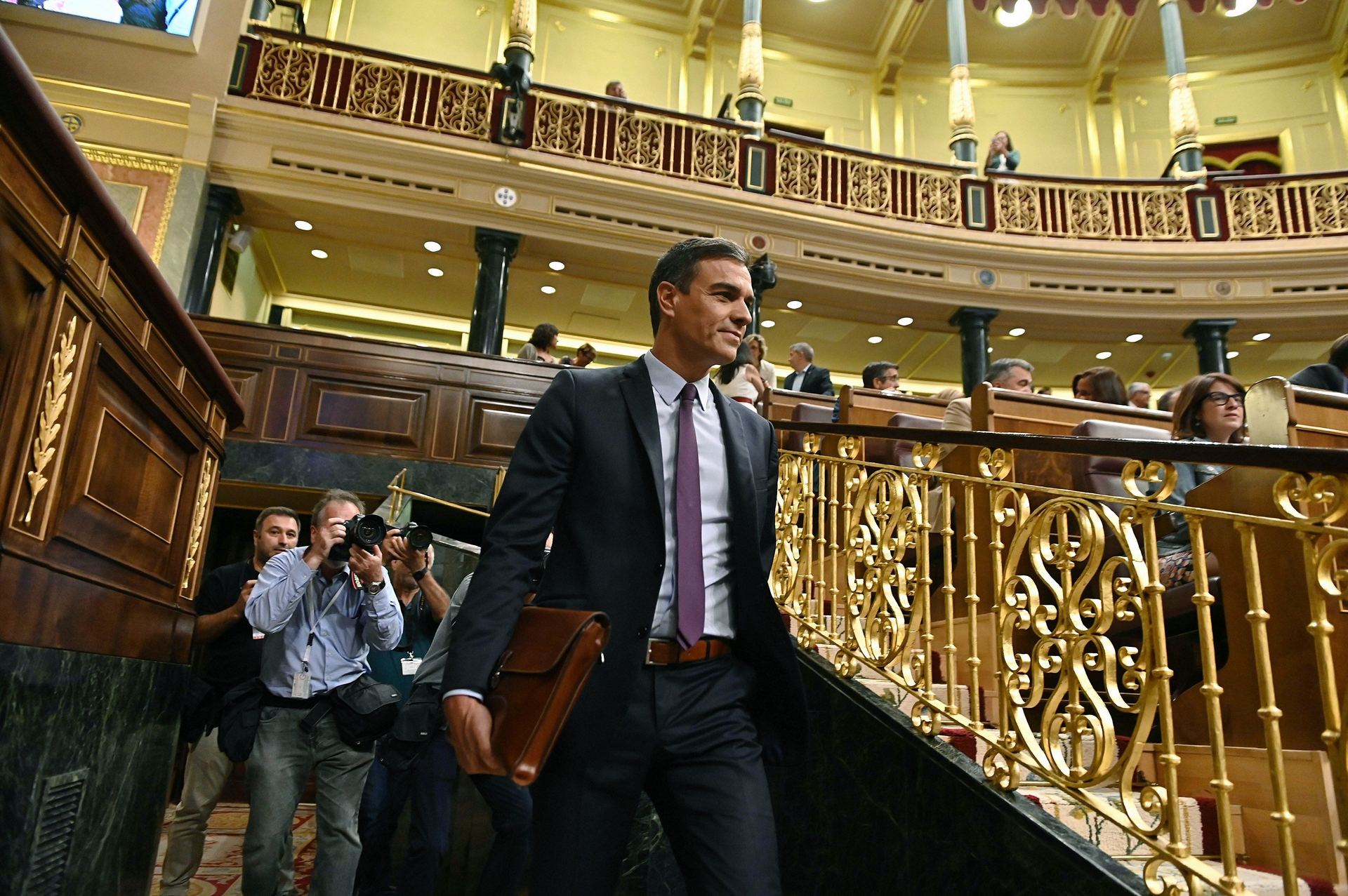 El presidente del Gobierno en funciones, Pedro Sánchez, en el Congreso de los Diputados. / efe