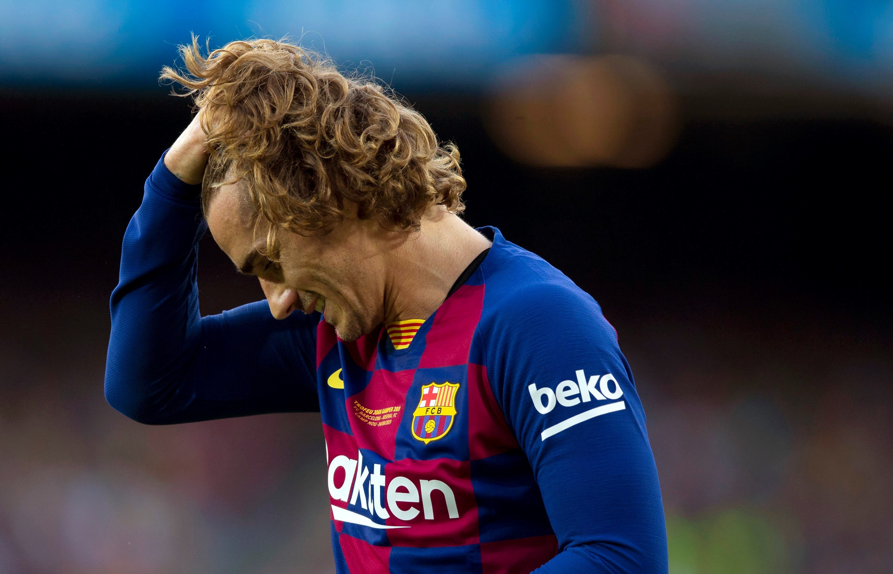El delantero francés del FC Barcelona Antoine Griezmann, durante el partido del Trofeo Joan Gamper. / efe