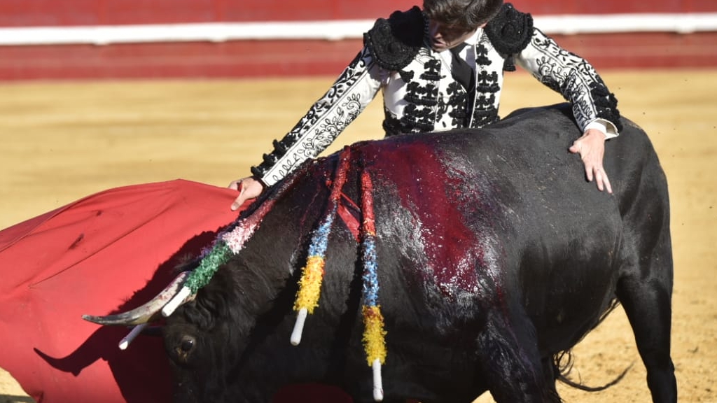 José Garrido se enrosca con el de Charro de Llen. / ÁLVARO MZ