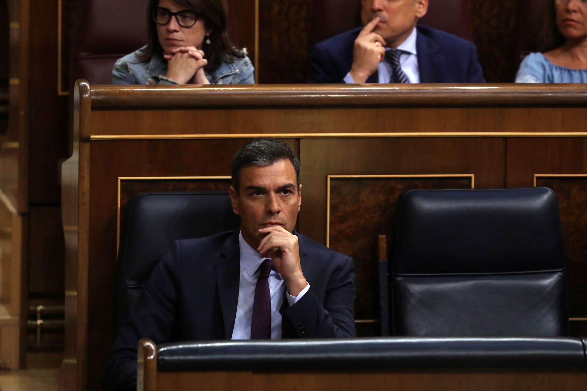 El presidente del Gobierno en funciones, Pedro Sánchez, en el Congreso. / EFE