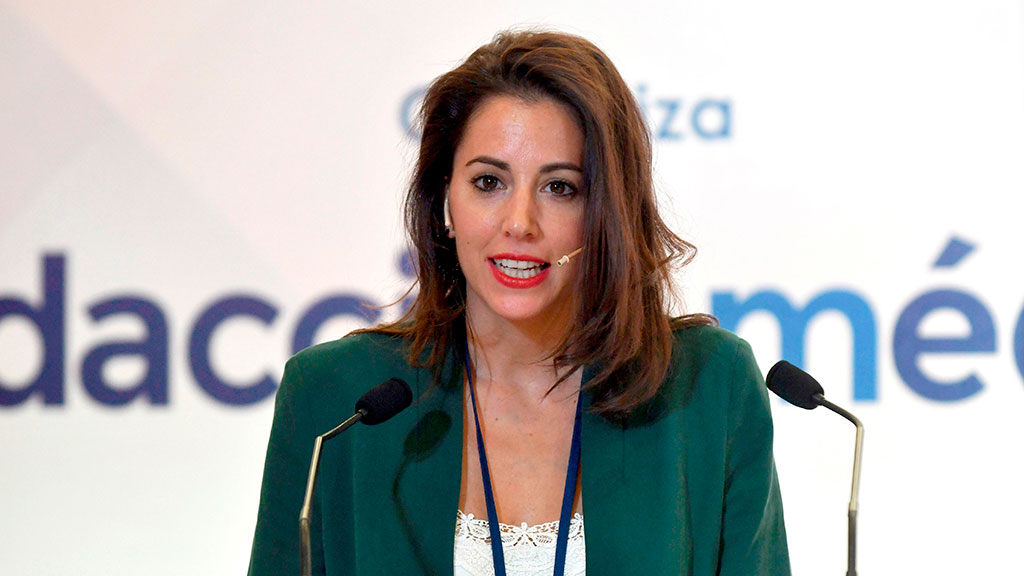 Intervención de la presidenta de la Comisión de Sanidad de las Cortes de Castilla y León, María Montero Carrasco. / EFE