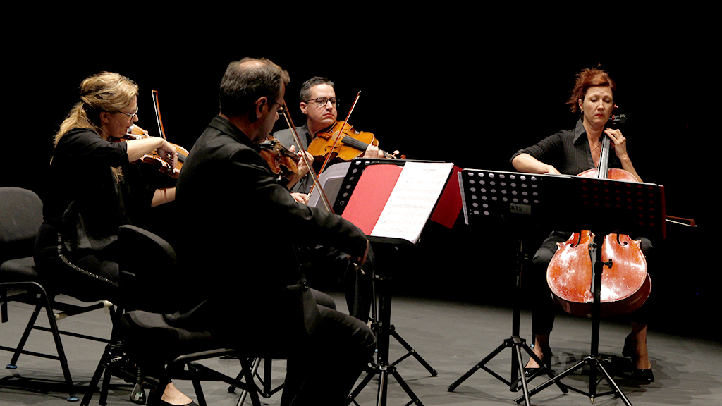 El Grupo Instrumental Siglo XX durante la interpretación de la ‘Sonata romántica’ de María de Pablos. / Nerea LLorente