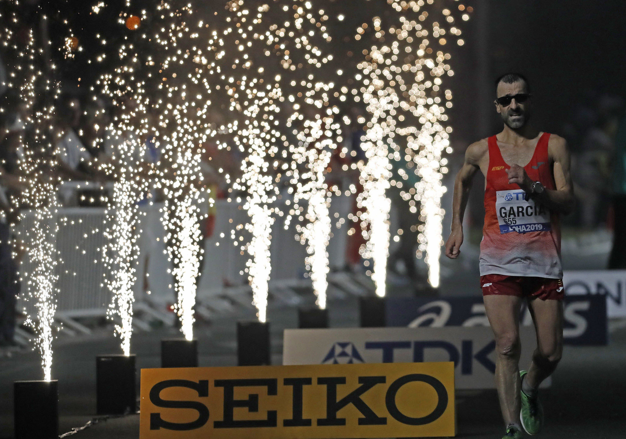 Jesús Ángel García Bragado, durante los 50 kilómetros marcha. / EFE