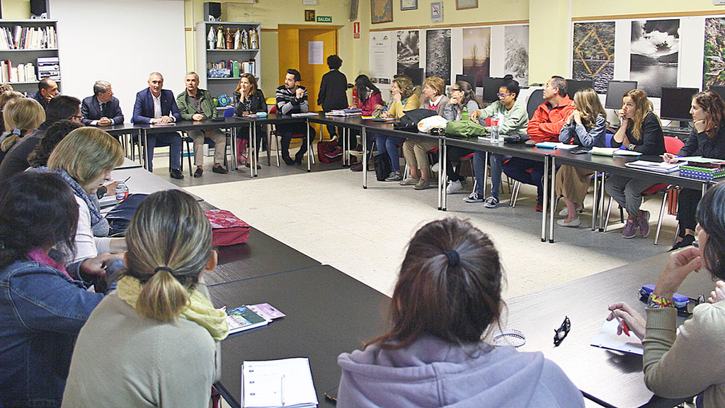 Un momento del encuentro en el colegio Agapito Marazuela.