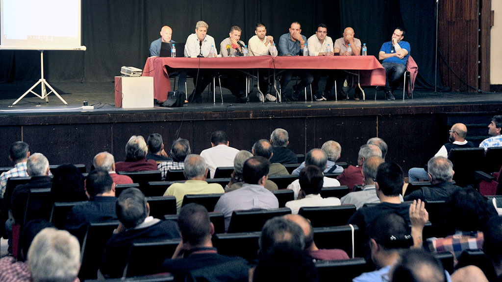 Vista parcial del Salón de Actos del instituto Andrés Laguna durante la pasada asamblea de socios de la Gimnástica Segoviana. / KAMARERO