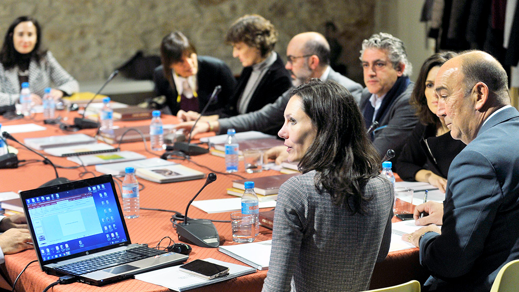 Sesión plenaria del Consorcio del Museo de Arte Contemporáneo Esteban Vicente, en la que destacó el ambiente cordial y de cooperación de los asistentes que aprobaron el presupuesto y las acciones de 2020. / KAMARERO