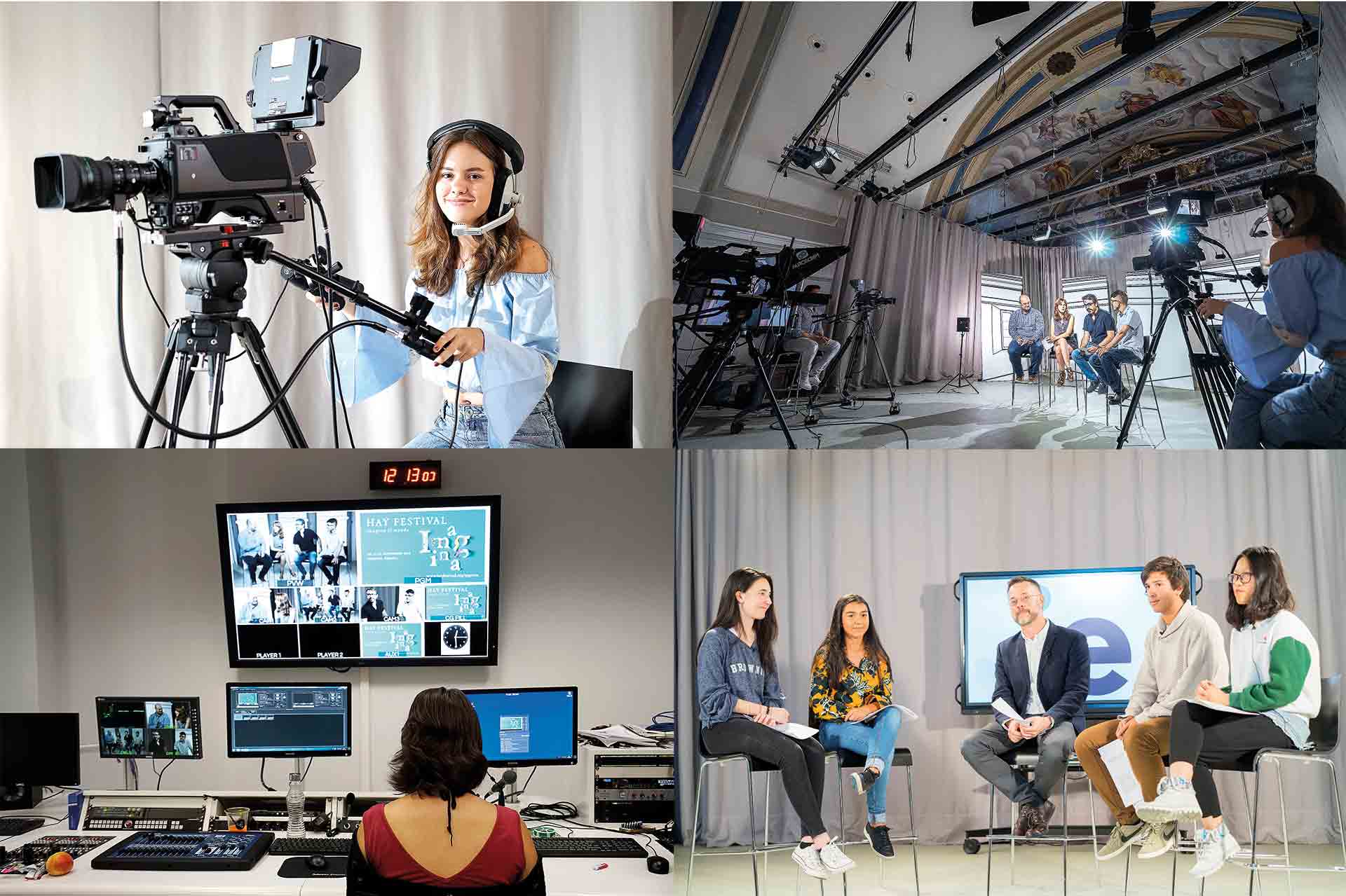 El MediaLab de IE dispone de un control de realización y diez cabinas con el software más sofisticado de edición. / R. A.