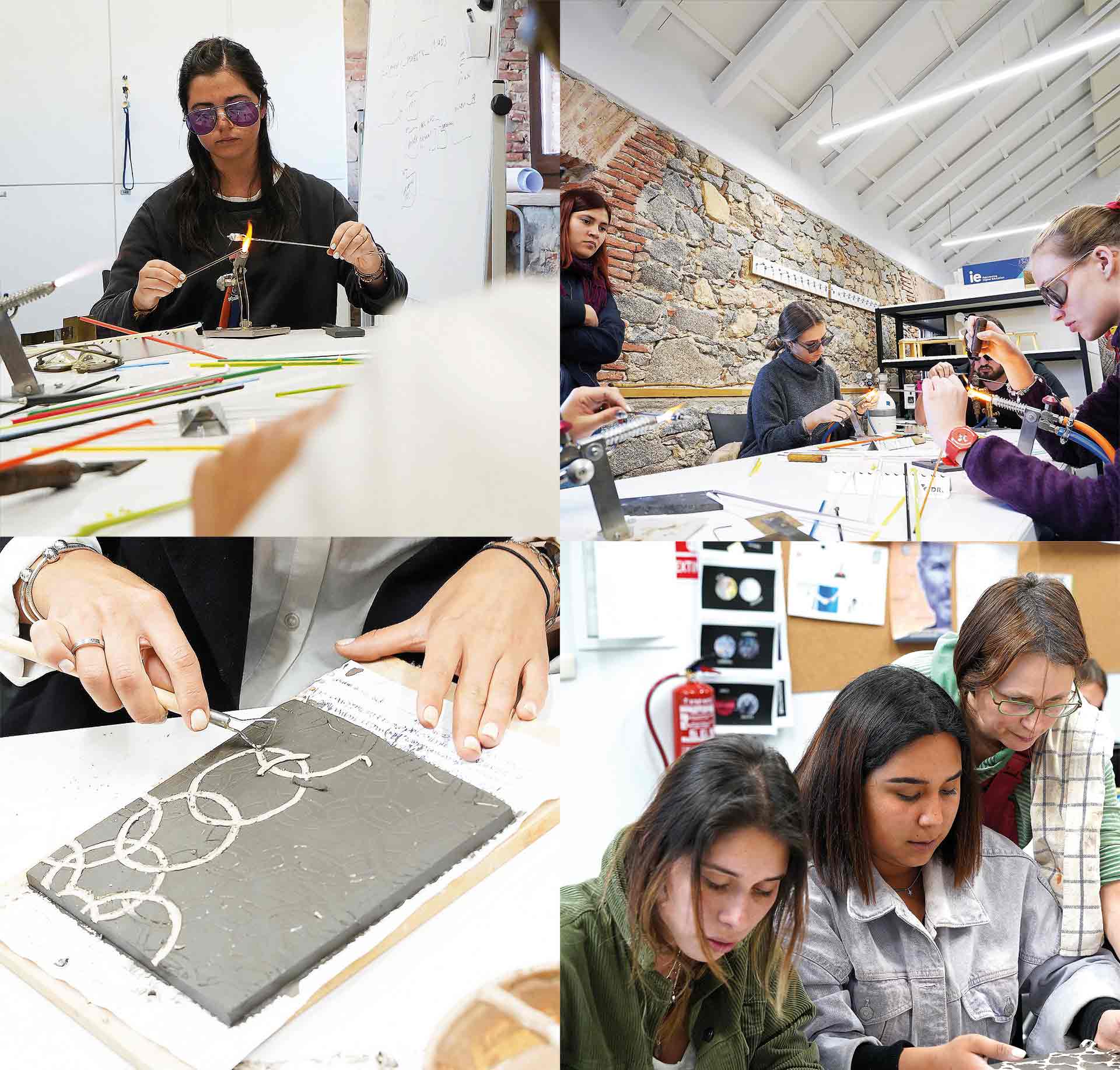 Los estudiantes aprendieron sobre diseño en vidrio fundido y cerámica, entre otros talleres. / R. A.