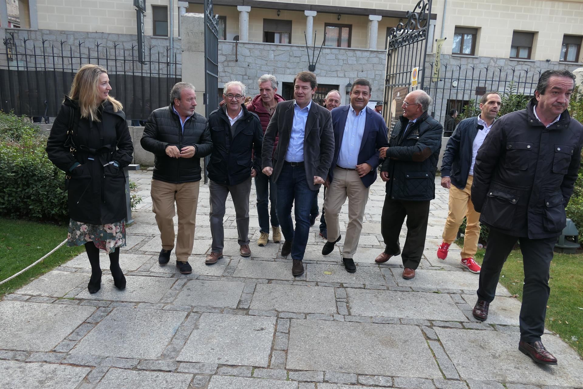 El presidente del PP de Castilla y León, Alfonso Fernández Mañueco (c). / europa press