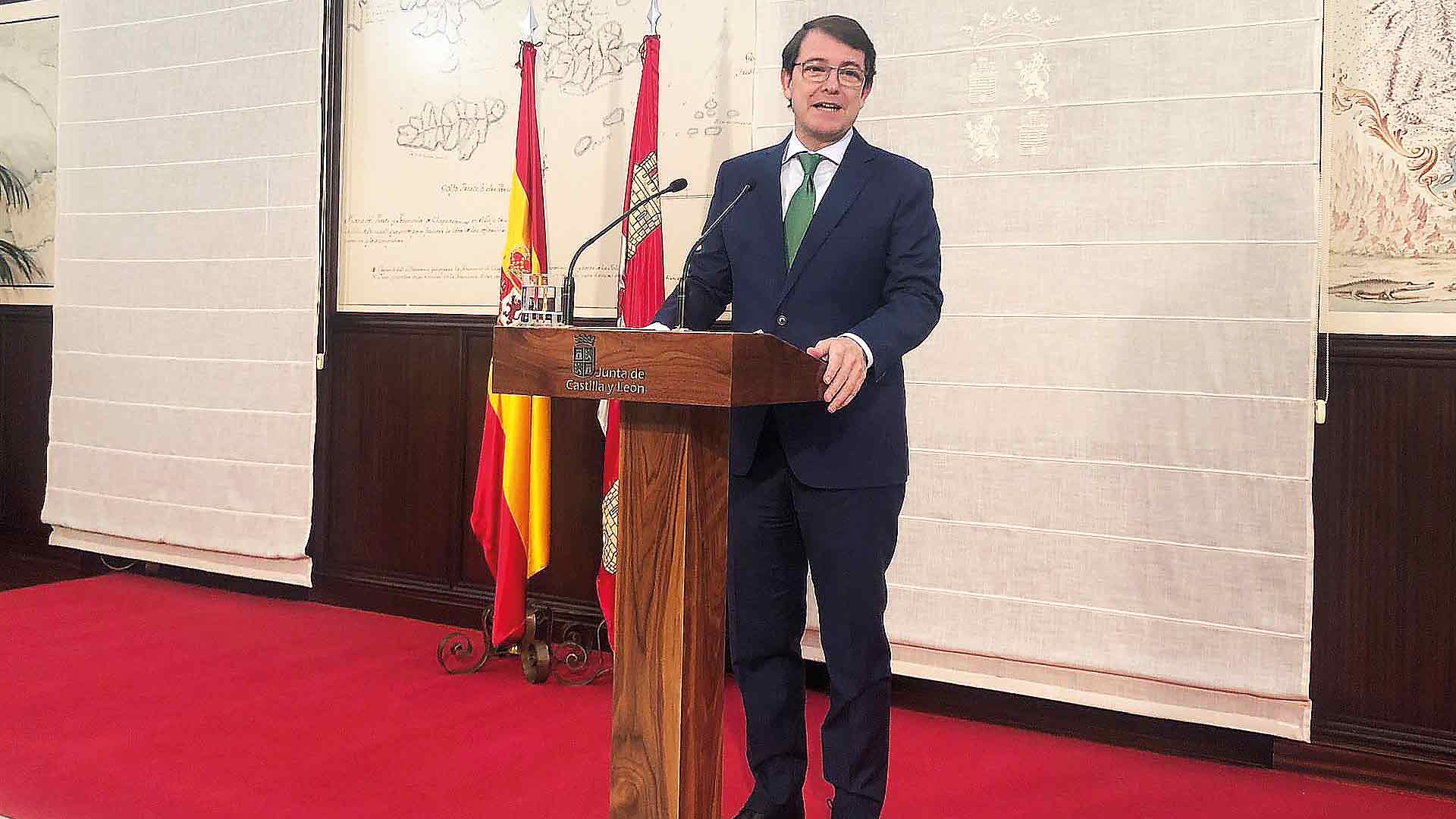 Alfonso Fernández Mañueco, en una comparecencia en la Junta./ E.P.