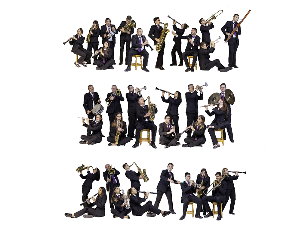 Fotomontaje de los músicos integrantes de la Banda de Música. / Nerea Llorente